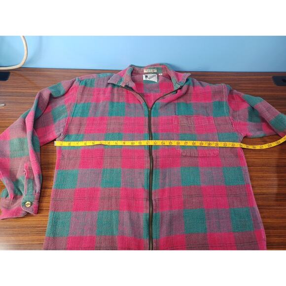 Goouch Red And Green Flannel Zip Up Jacket Checkered Size Large - Picture 9 of 13